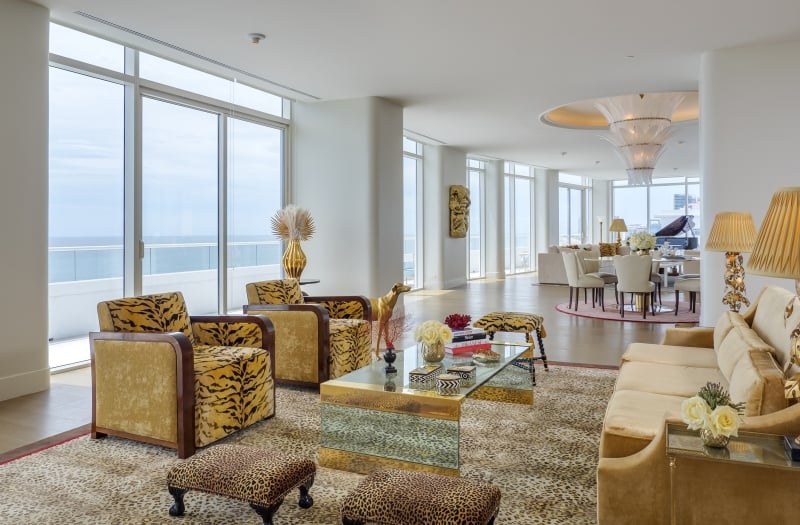 Faena Miami Beach penthouse living room