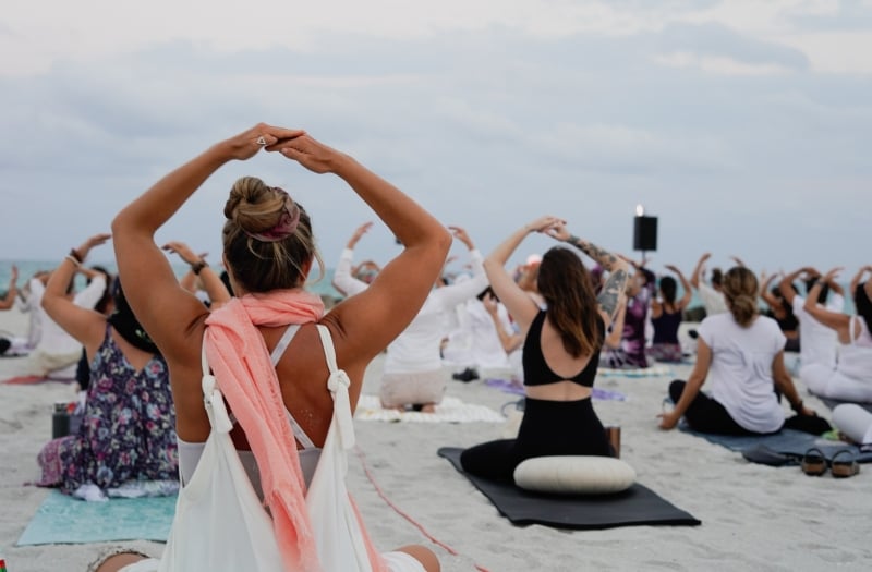 Yoga on the beach