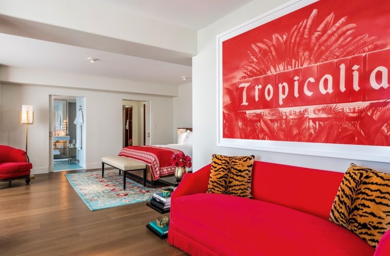 living room in hotel suite