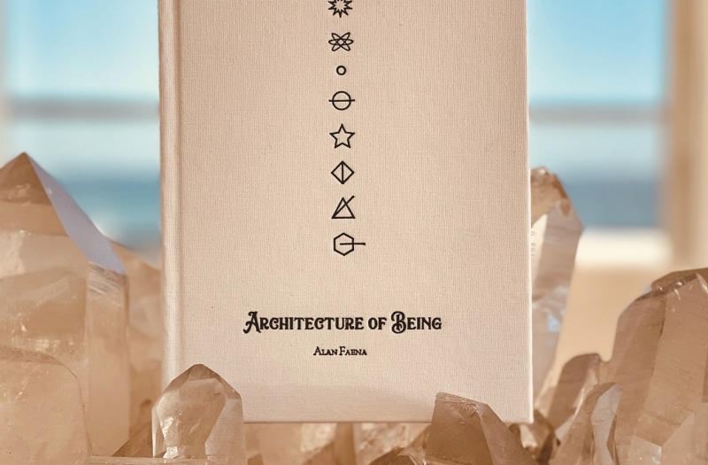 Architecture of Being by Alan Faena sitting on crystals