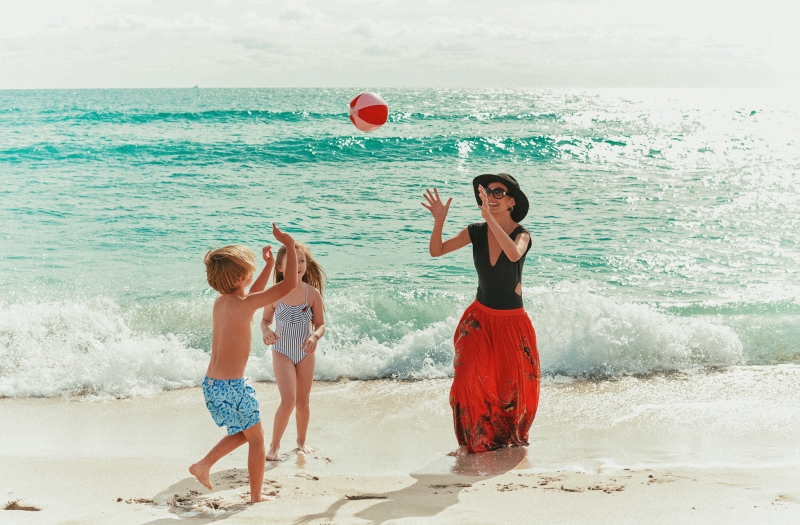 Children Playing Ball on the Beach
