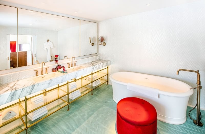 faena suite hotel bathroom with large bathtub