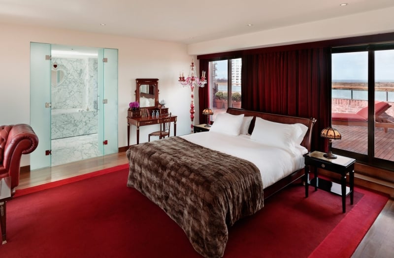 bed in hotel suite