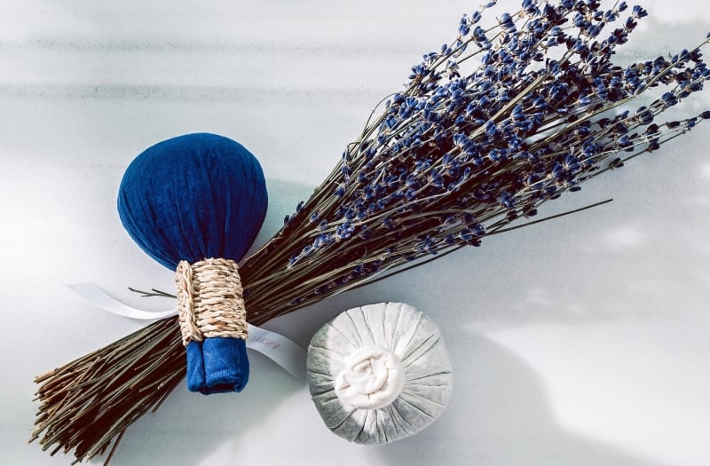 massage therapy sprig of lavender