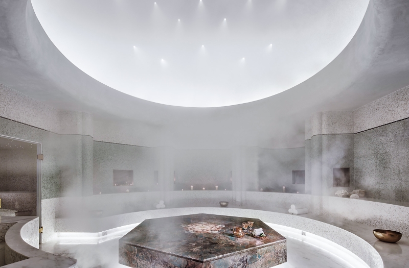 faena spa marble steam room
