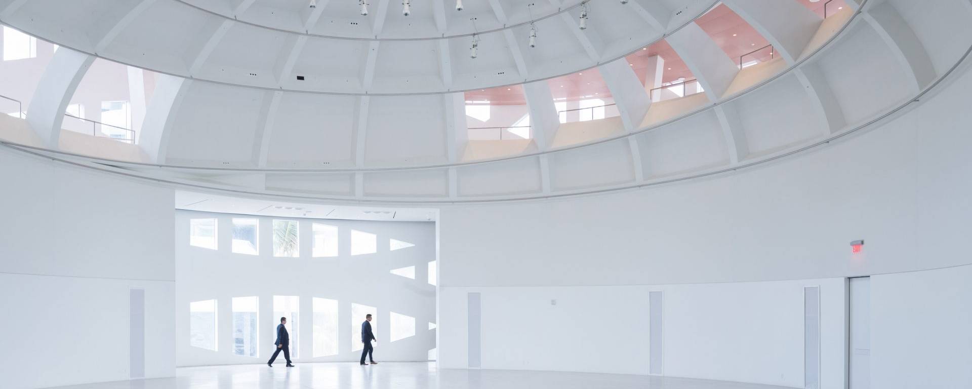 interior of faena forum room with domed ceiling