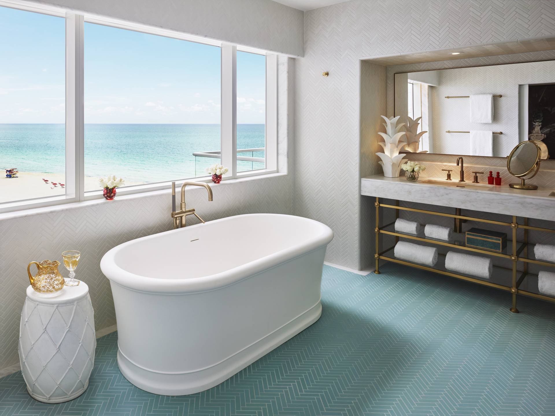 Bathtub and Ocean View Restroom