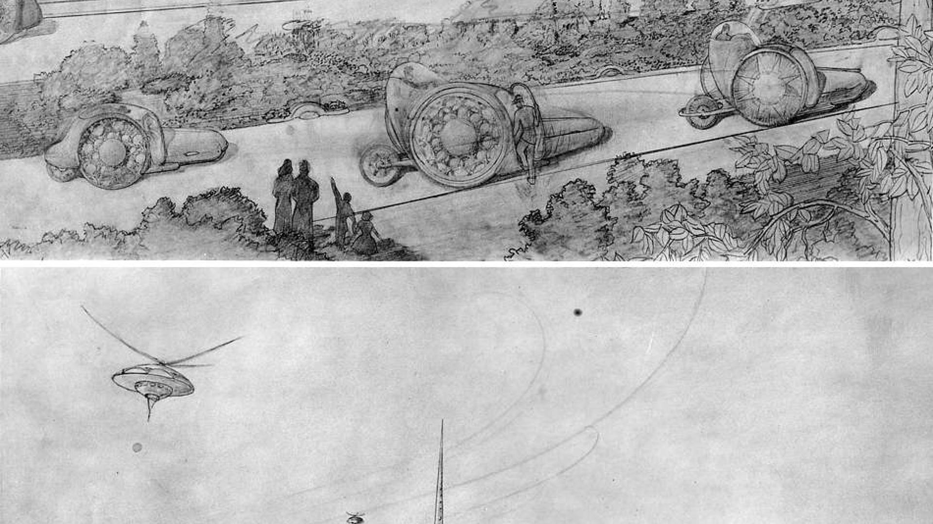 Frank Lloyd Wright Sketch for Broadacre City