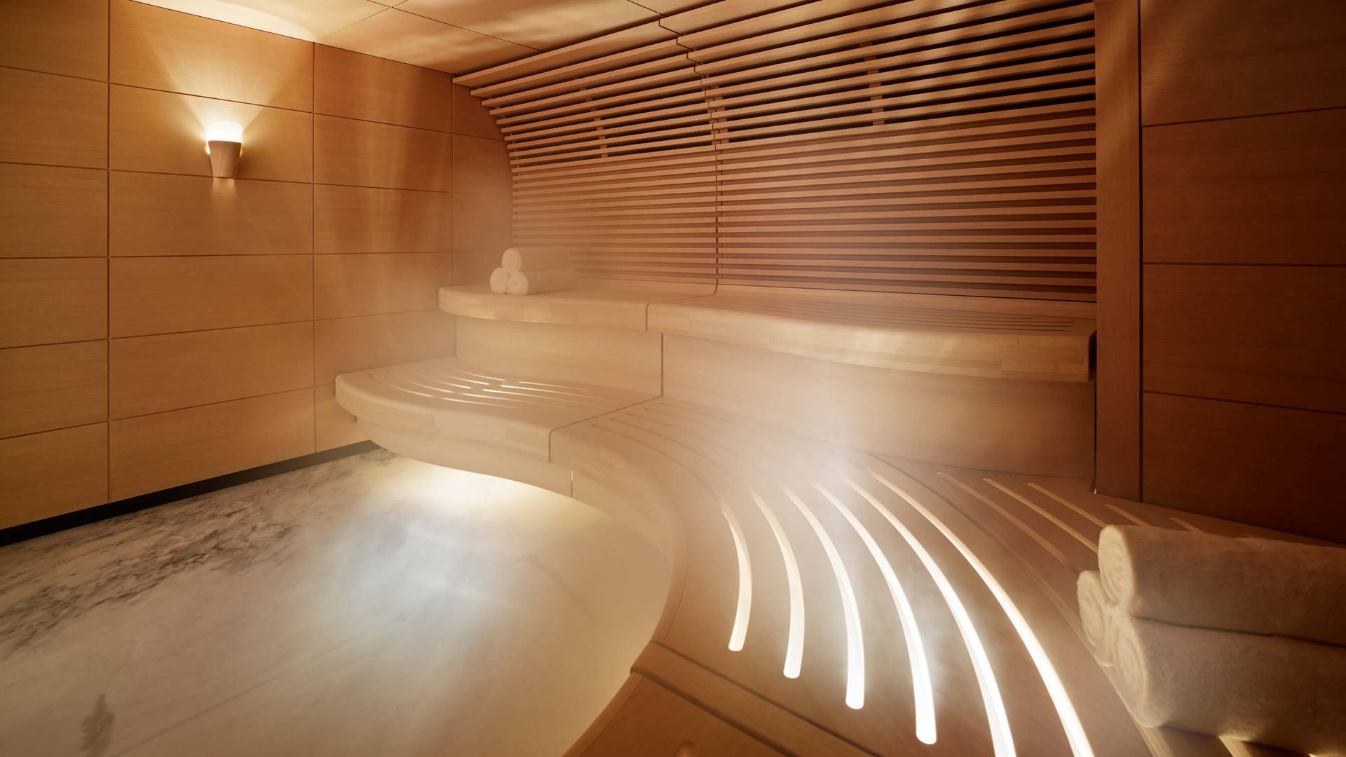 interior view of the sauna