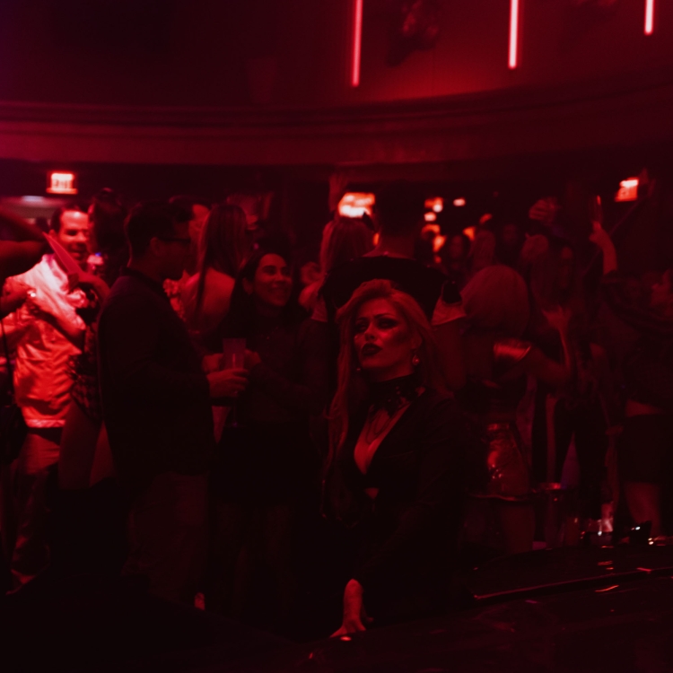 Halloween Woman in crowd