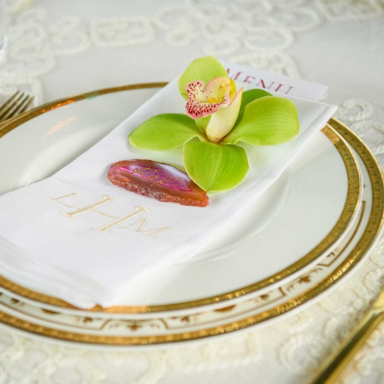 Plate with Monogrammed napkin