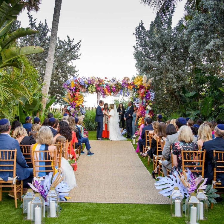 Guest watch as couple gets married