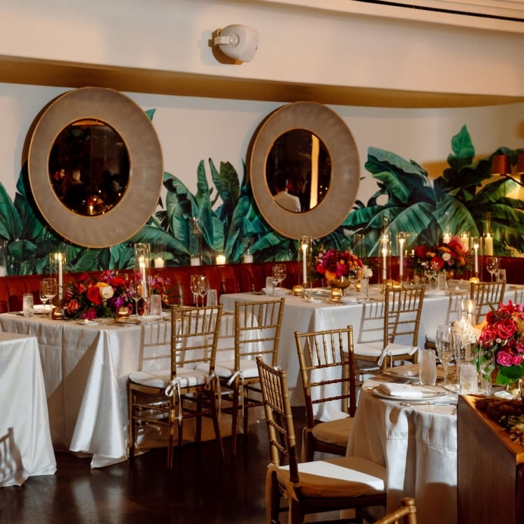 Los Fuegos set up for a wedding reception