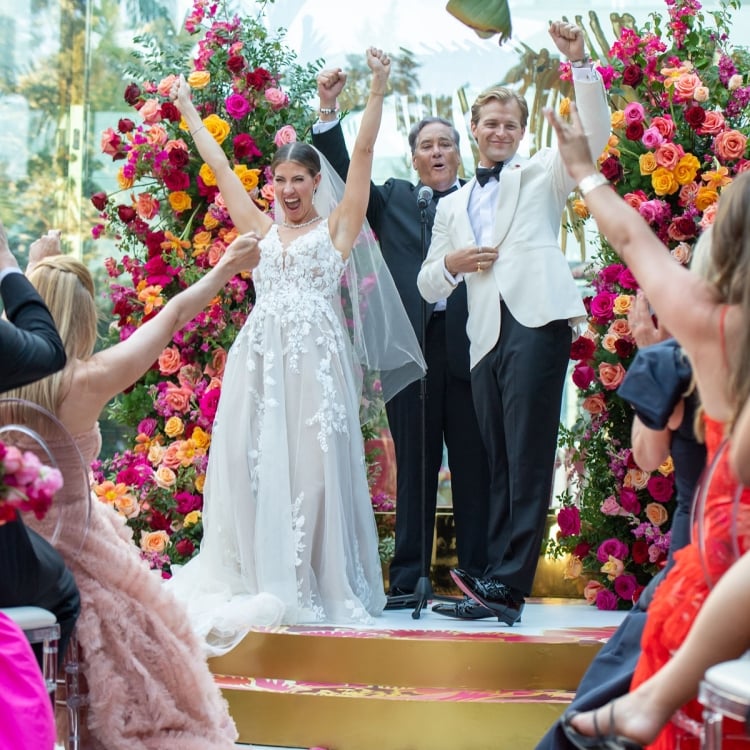 Alexa & Vince celebrating after getting married