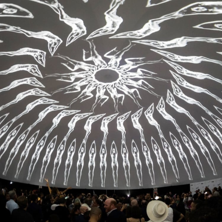 Dome interior with light display