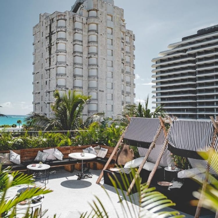 rooftop bar at Gitano overlooking Miami Beach