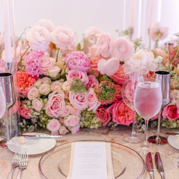 Allison and Robert Zale's Wedding dinner set up