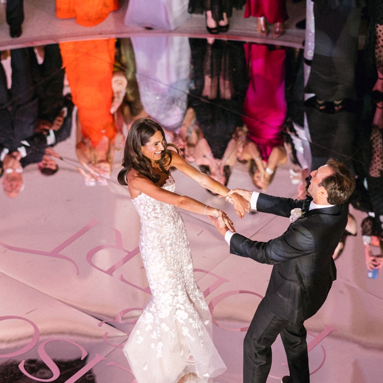 Allison and Robert Zale dancing at their wedding reception