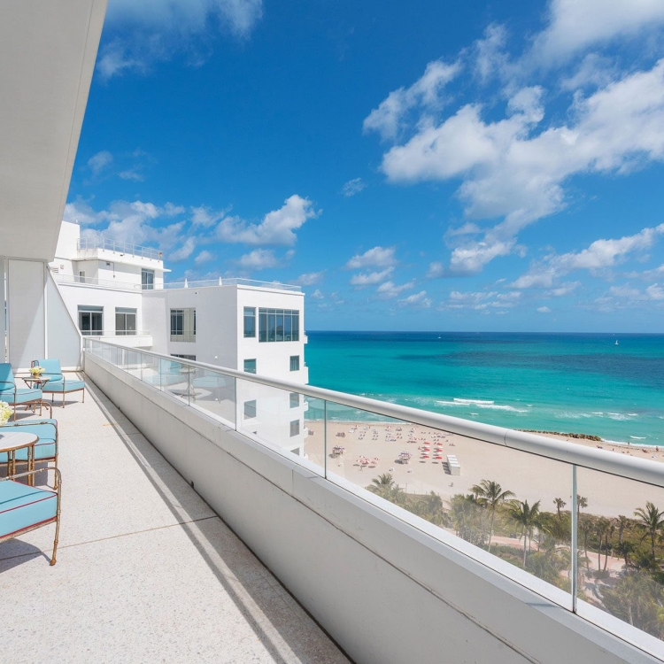 hotel balcony overlooking miami beach