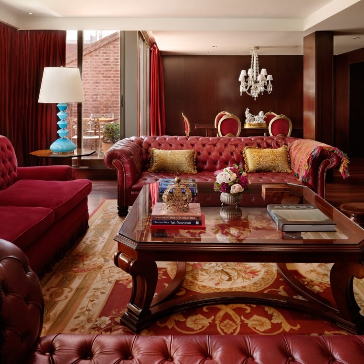 living room of hotel presidential suite