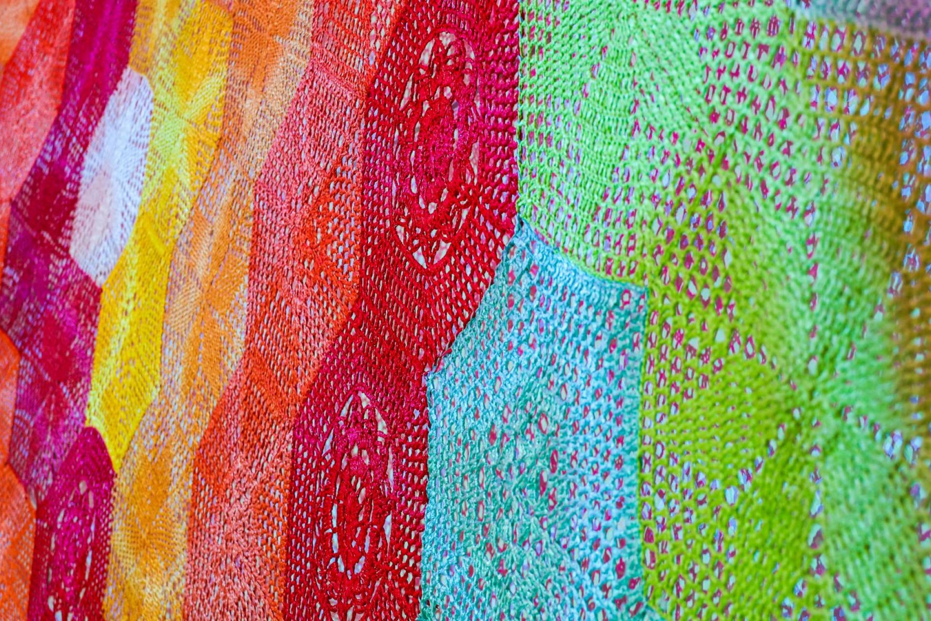 large knit art installation 