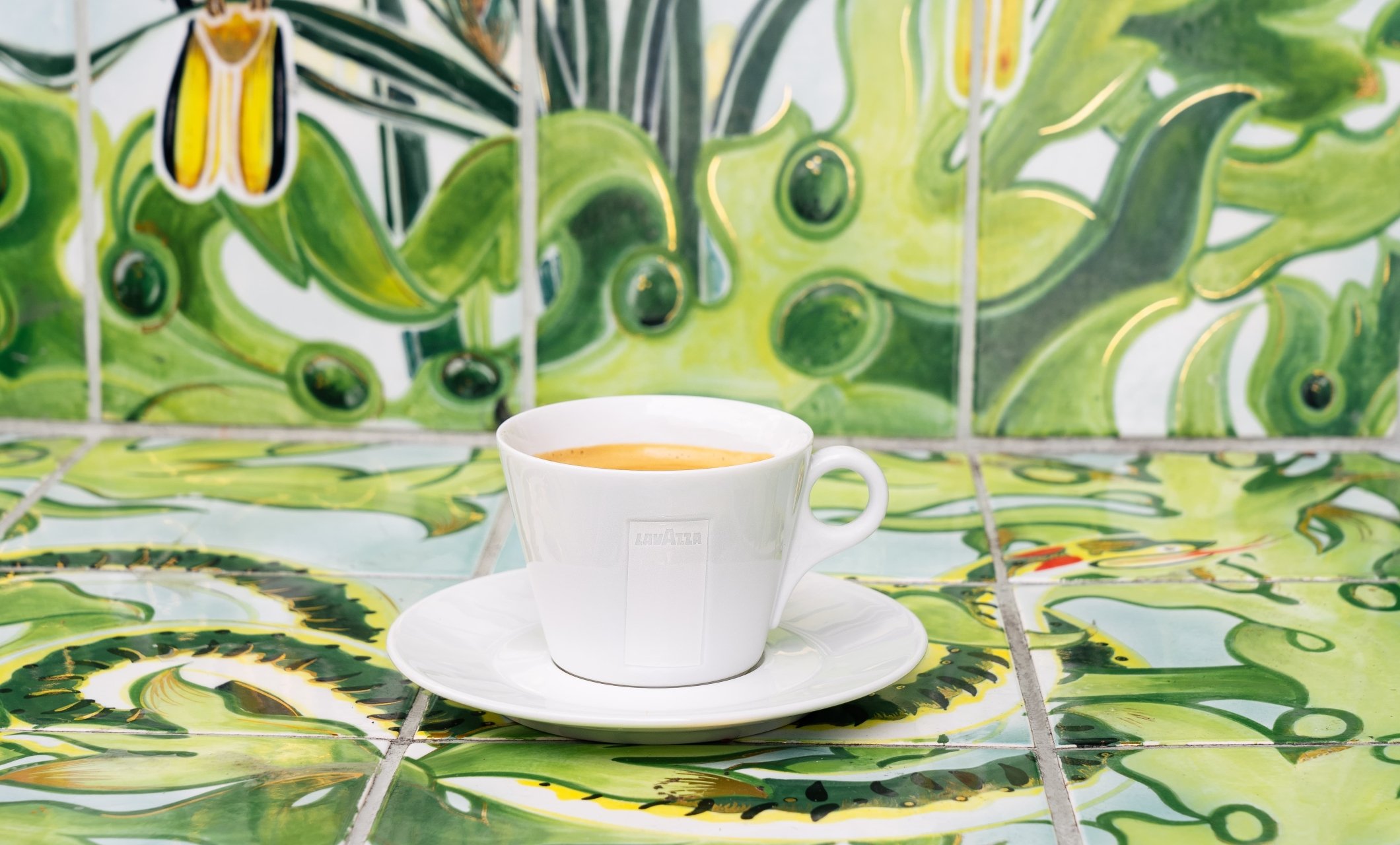 Lavazza mug with coffee