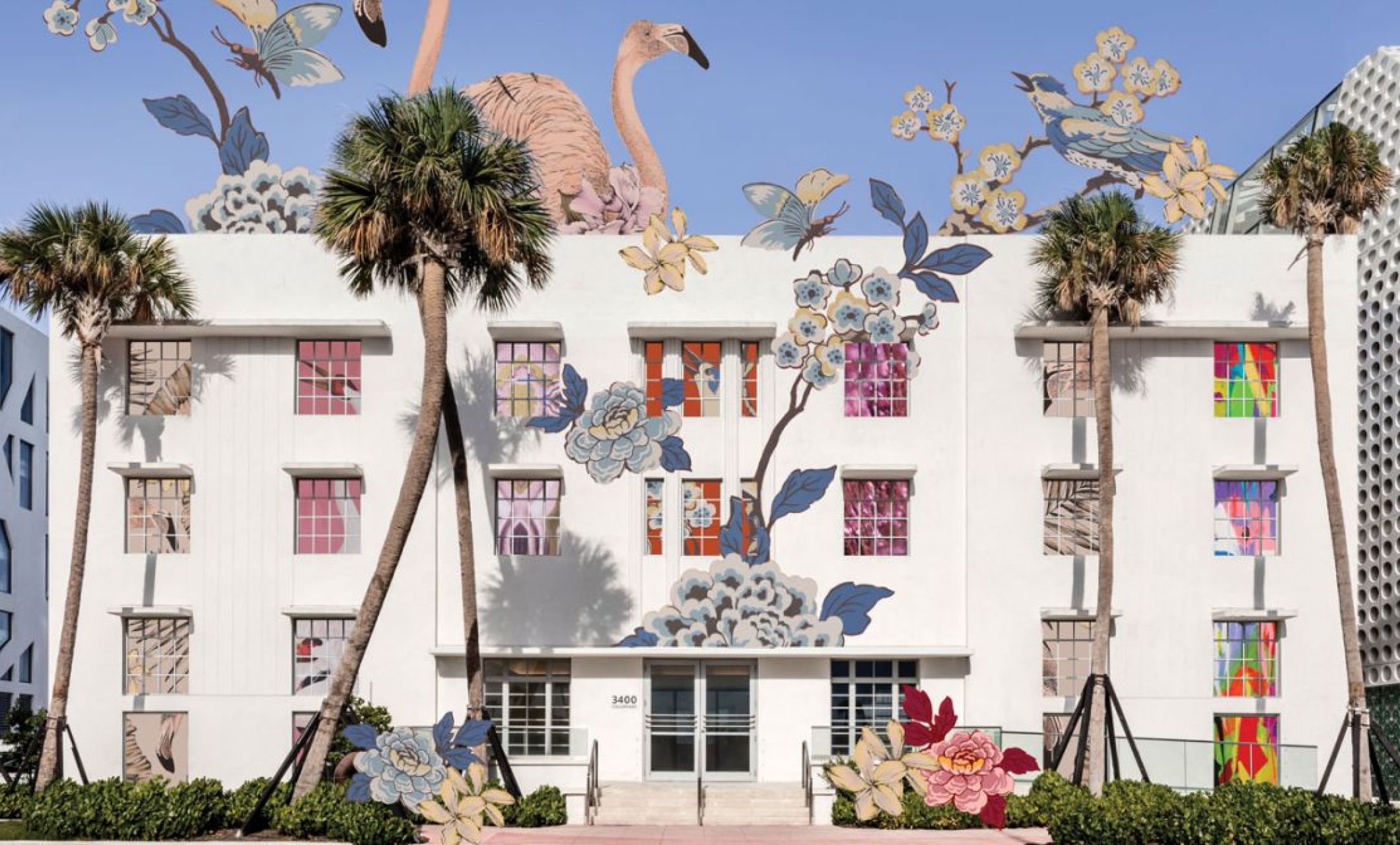 Faena Bazaar with flower and bird collage