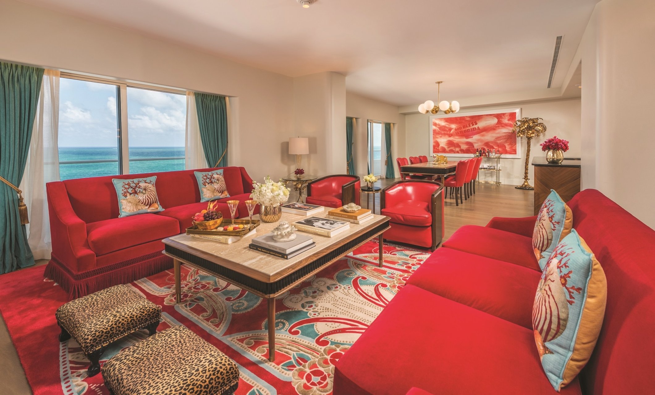 living room in hotel suite