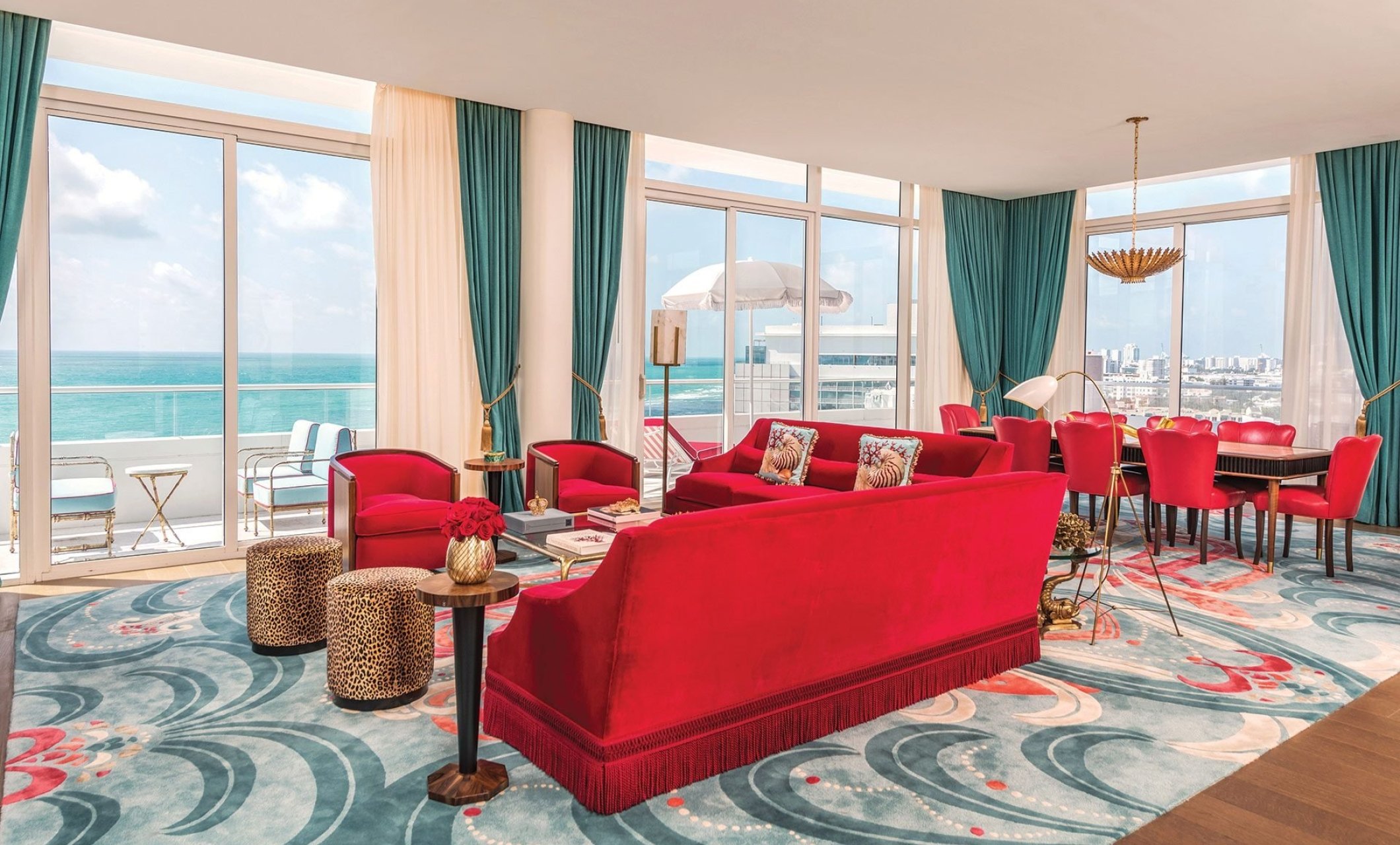 living room in hotel suite