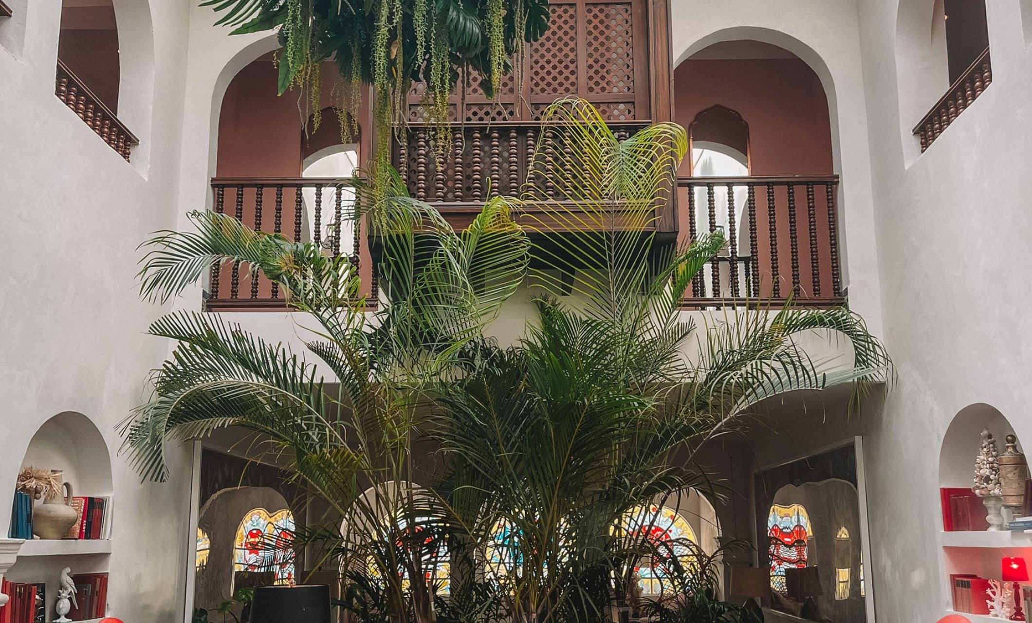 Bohemian hotel atrium