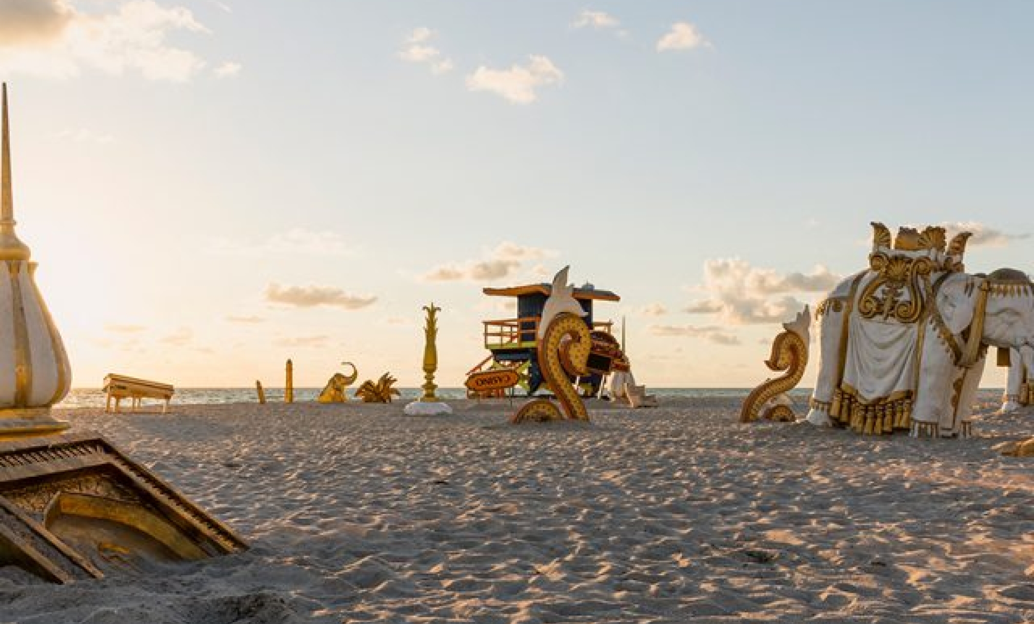 sinking taj mahal art installation on miami beach