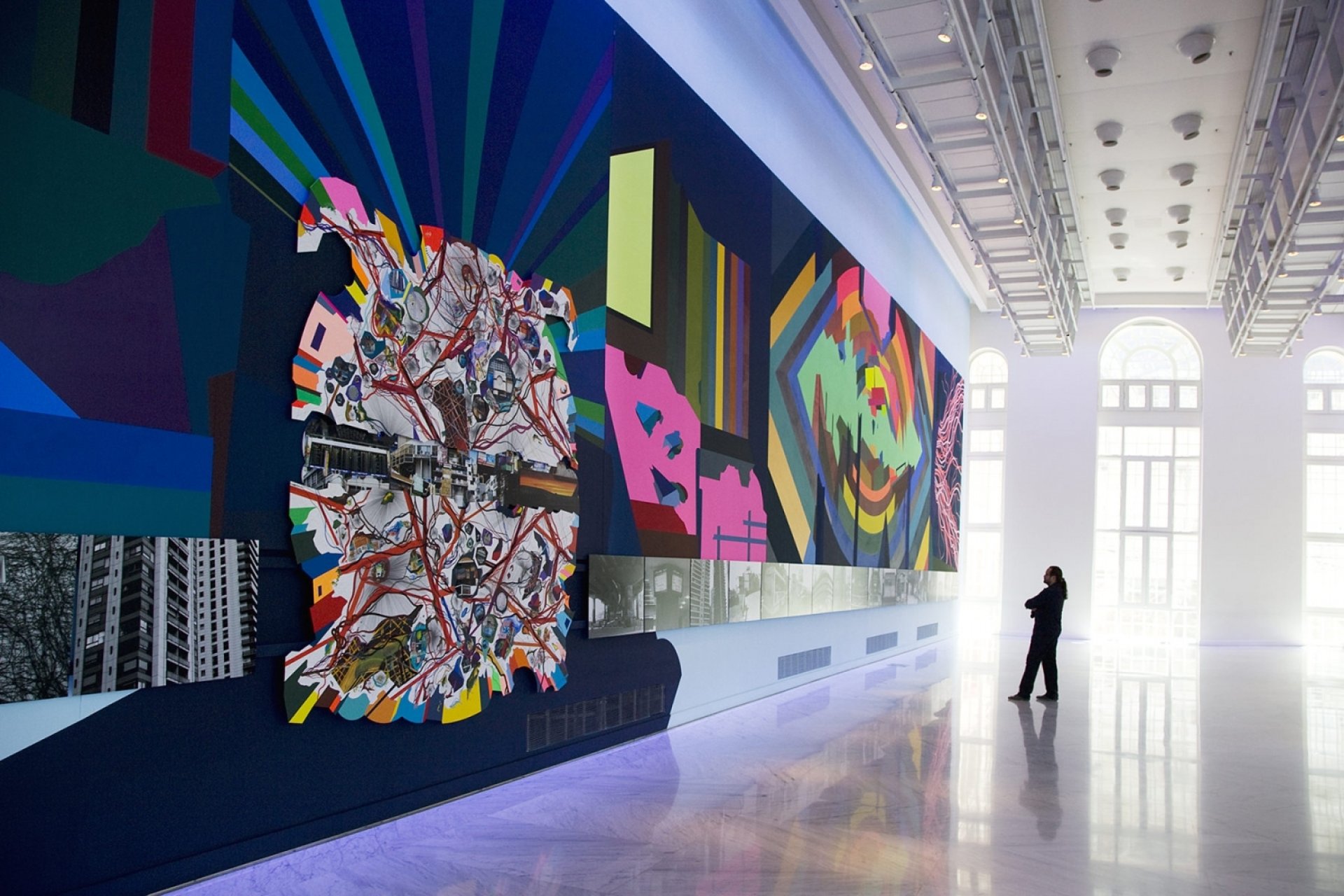 Colorful mural on a wall at the Art Center