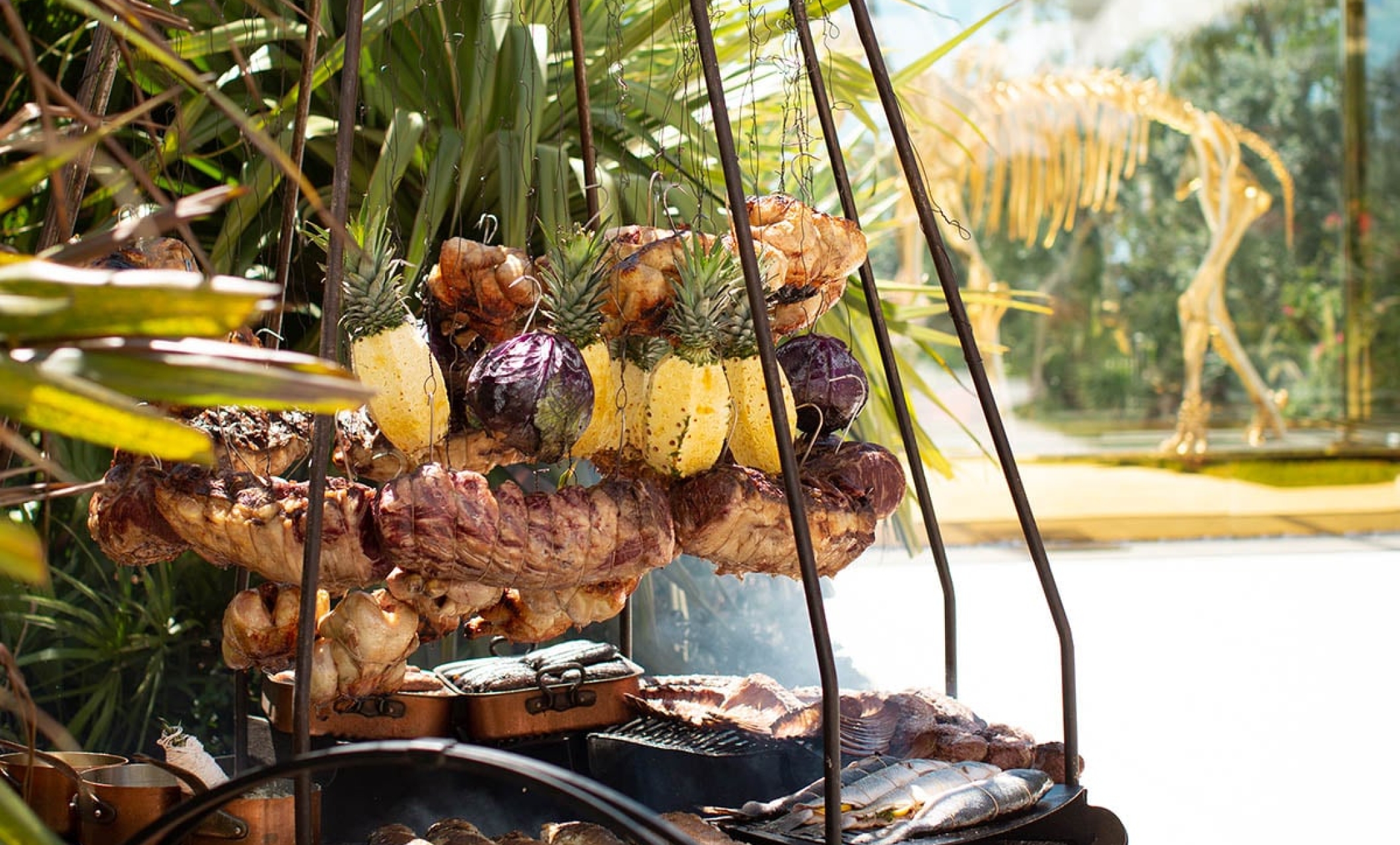 los fuegos meat and pineapples roasting