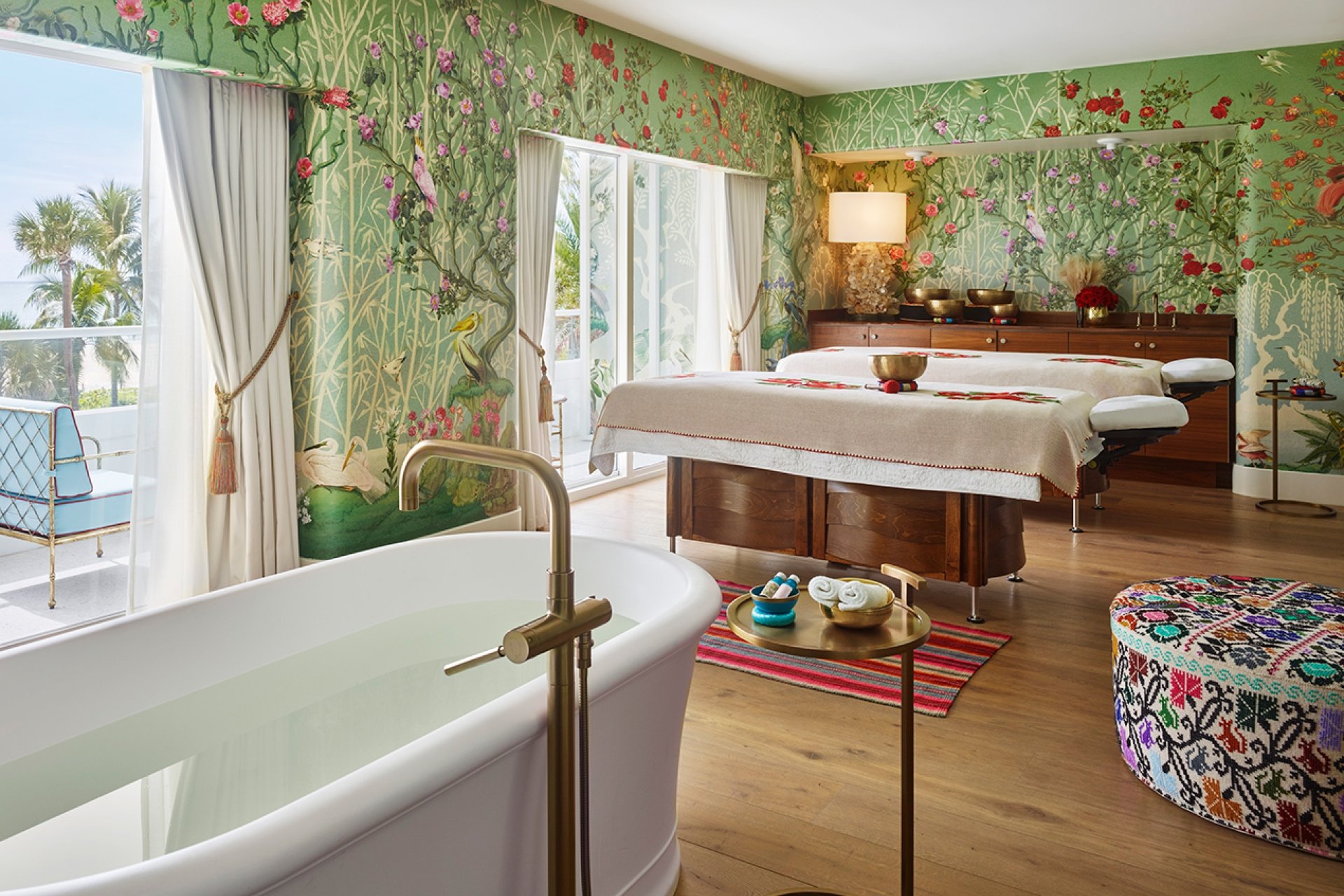 Faena spa couples room with bathtub