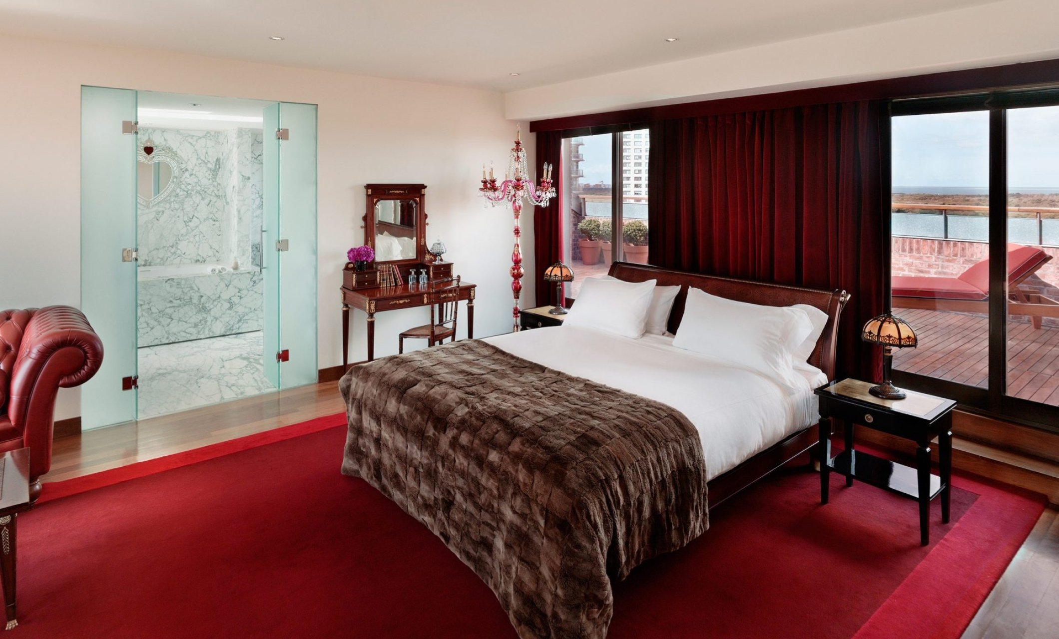bed in hotel suite