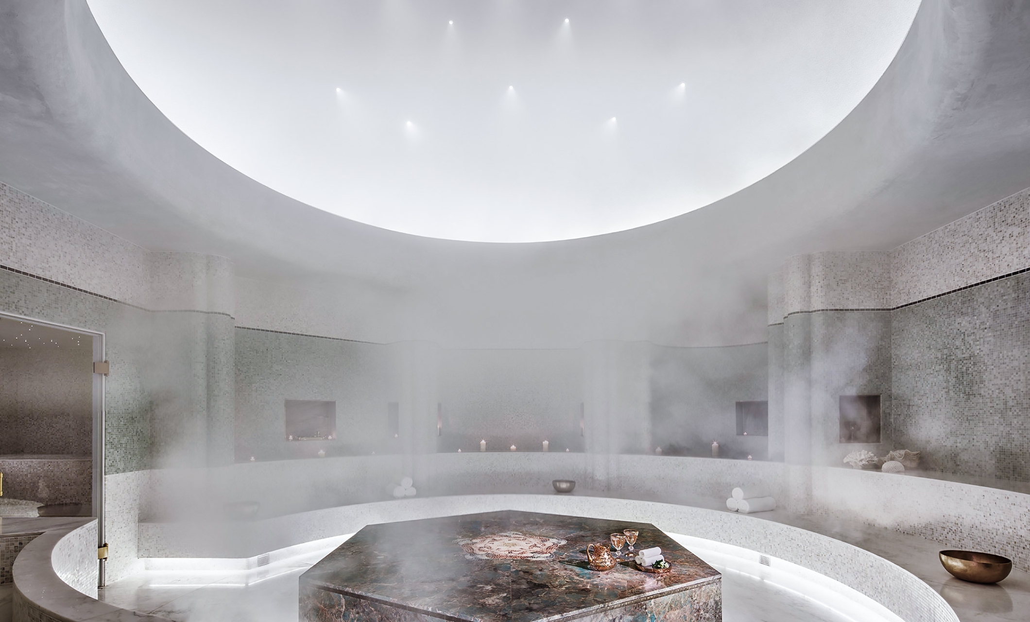 faena spa marble steam room