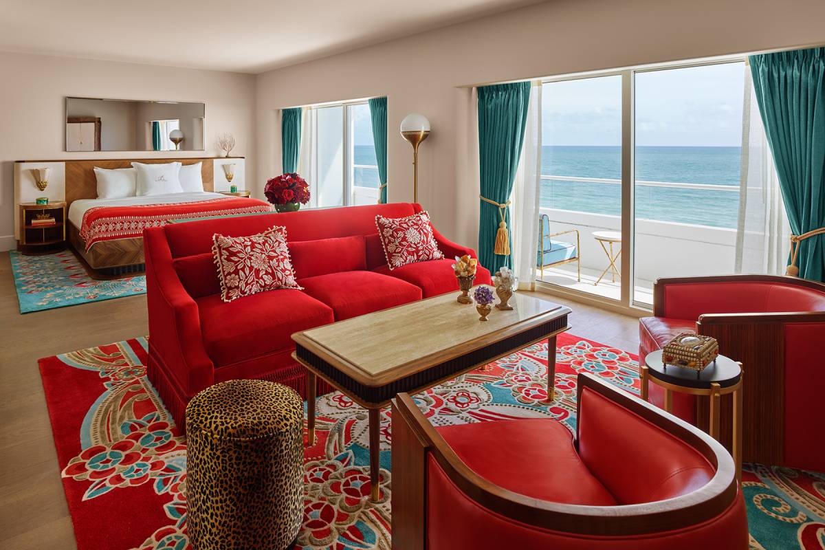 premier hotel suite with windows facing the ocean