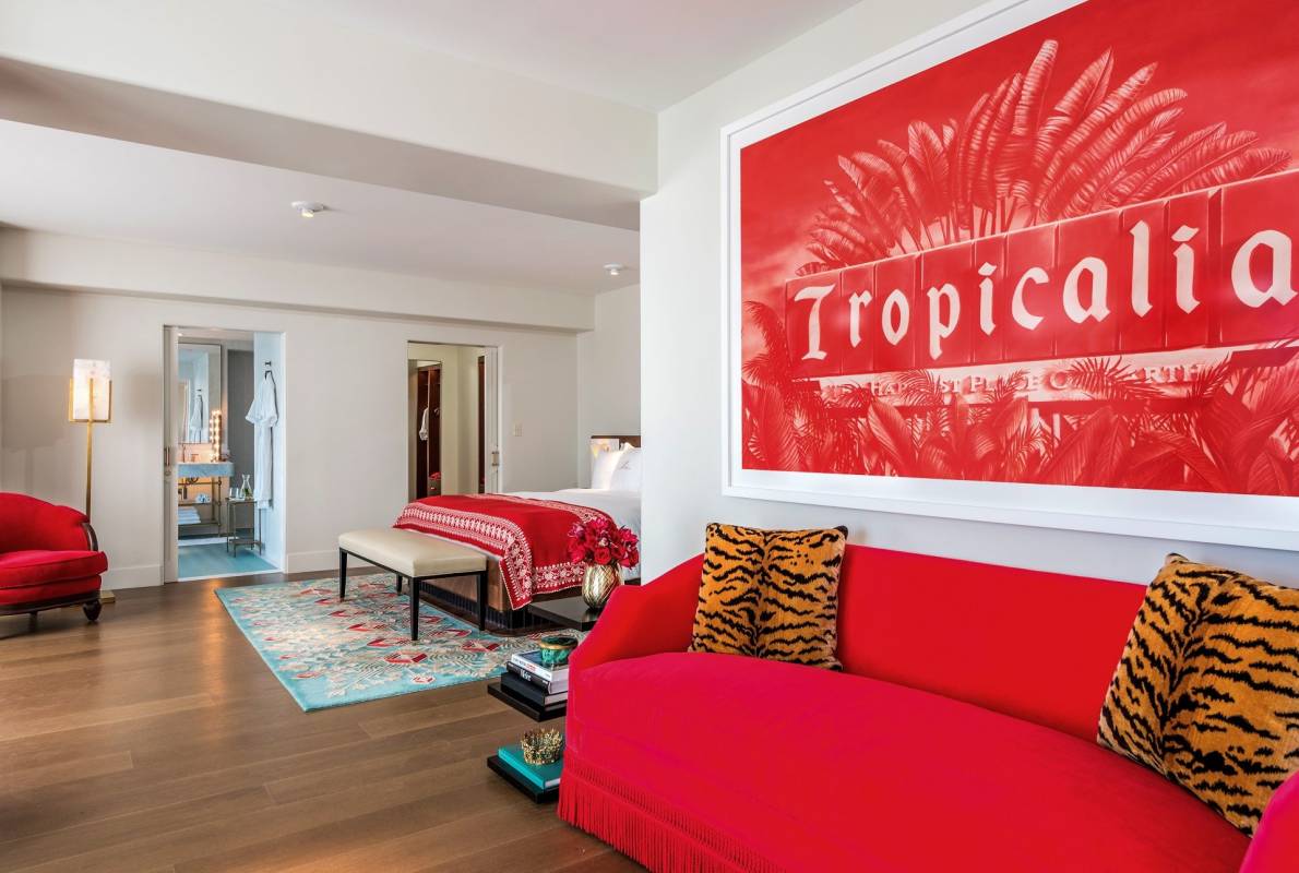 living room in hotel suite