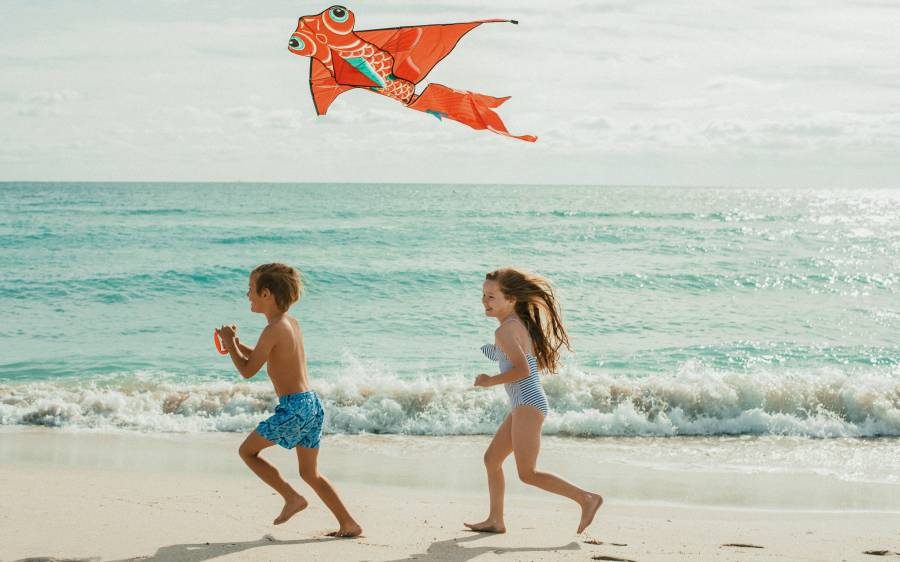 Children playing on the beach