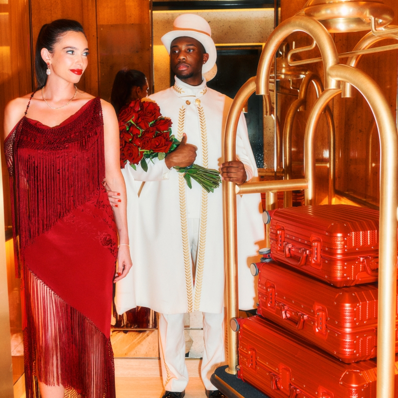 Faena New York - Lifestyle Shoot, Elevator, Red Dress, Luggage