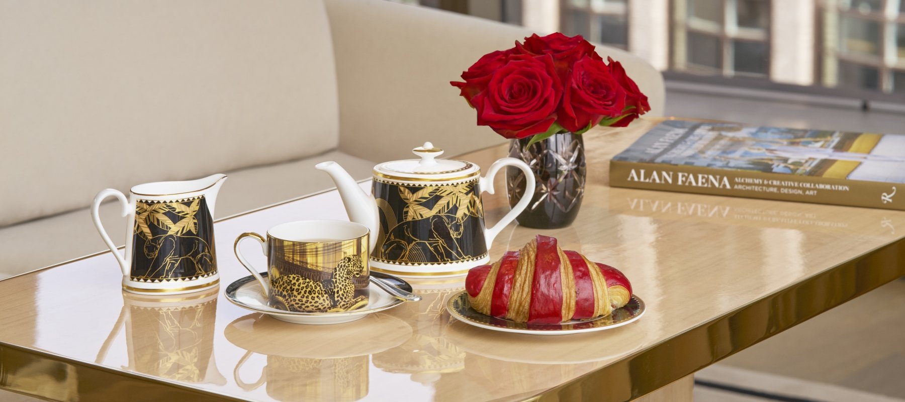 Tea on light coffee table     