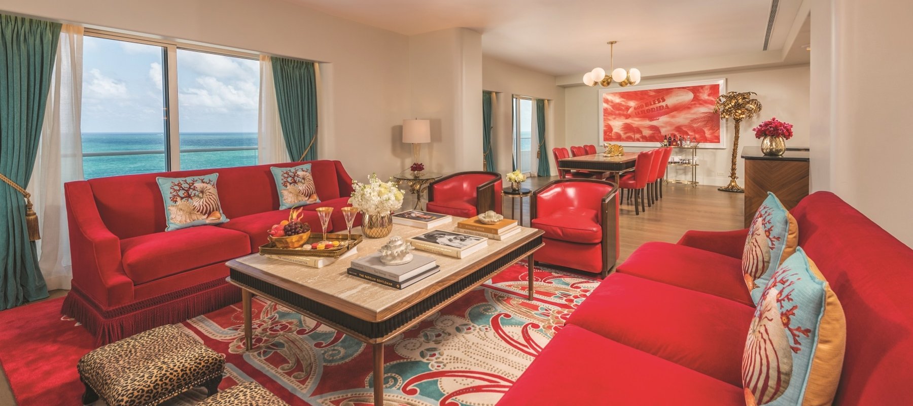 living room in hotel suite