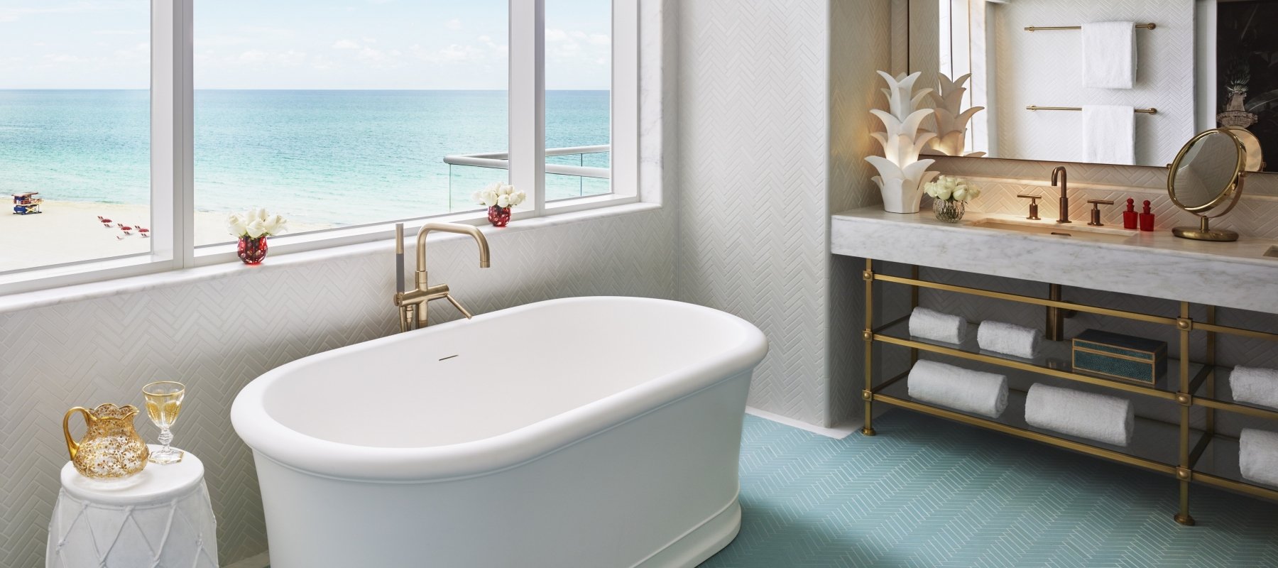 Bathtub and Ocean View Restroom