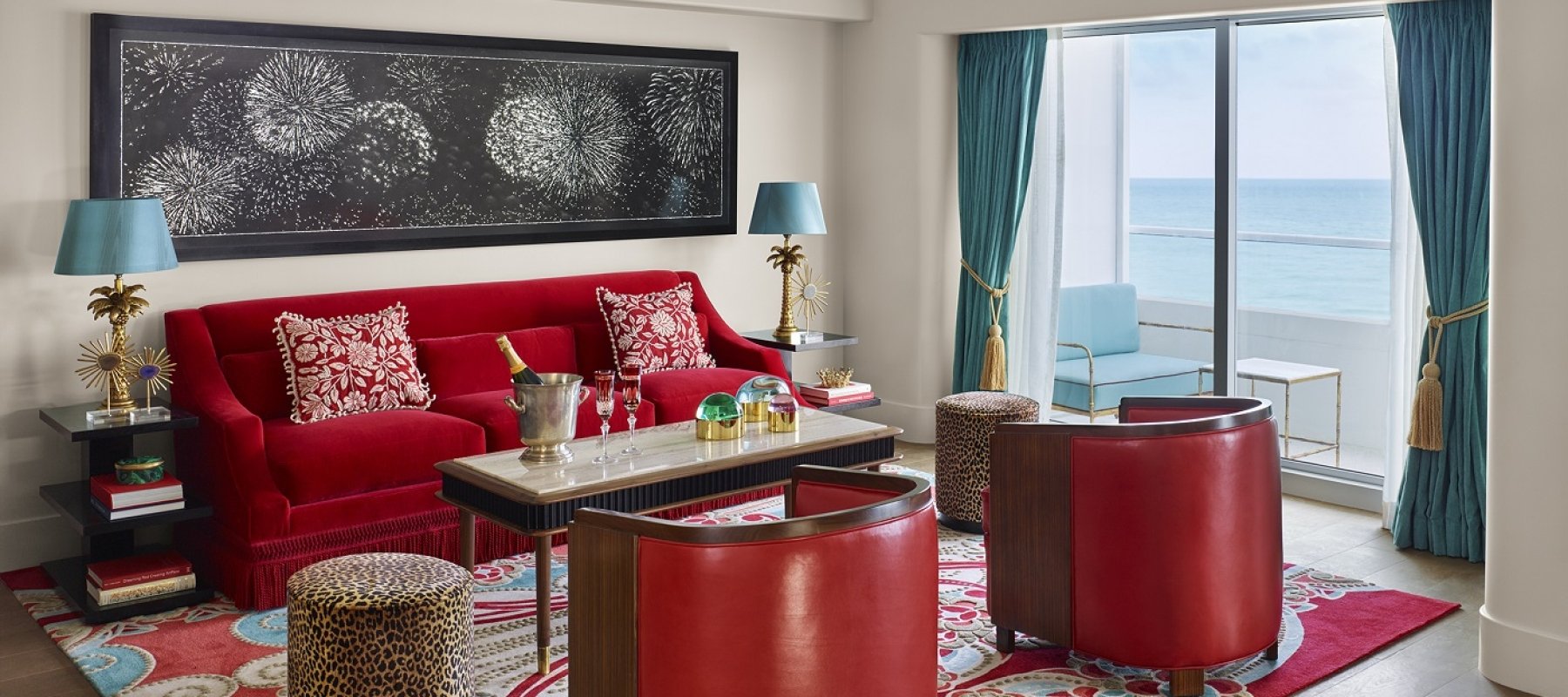 oceanfront hotel room living area