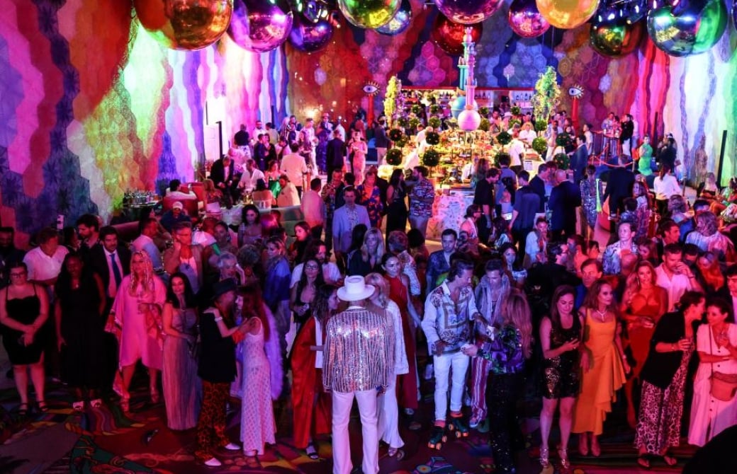 People enjoying the annual art gala