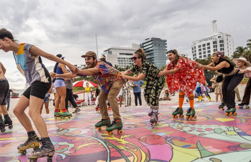 People rollerskating