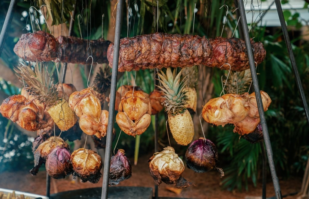 Los Fuegos Asado Dome Hanging food