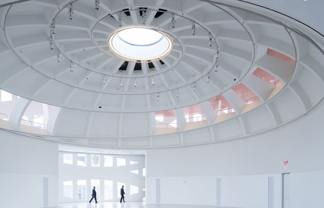 interior of faena forum room with domed ceiling