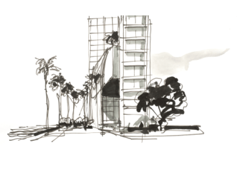 Rafael Viñoly sketch of Faena Miami