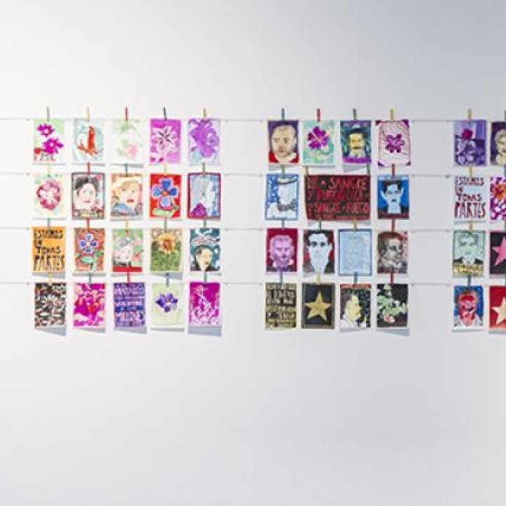 Various portraits hanging